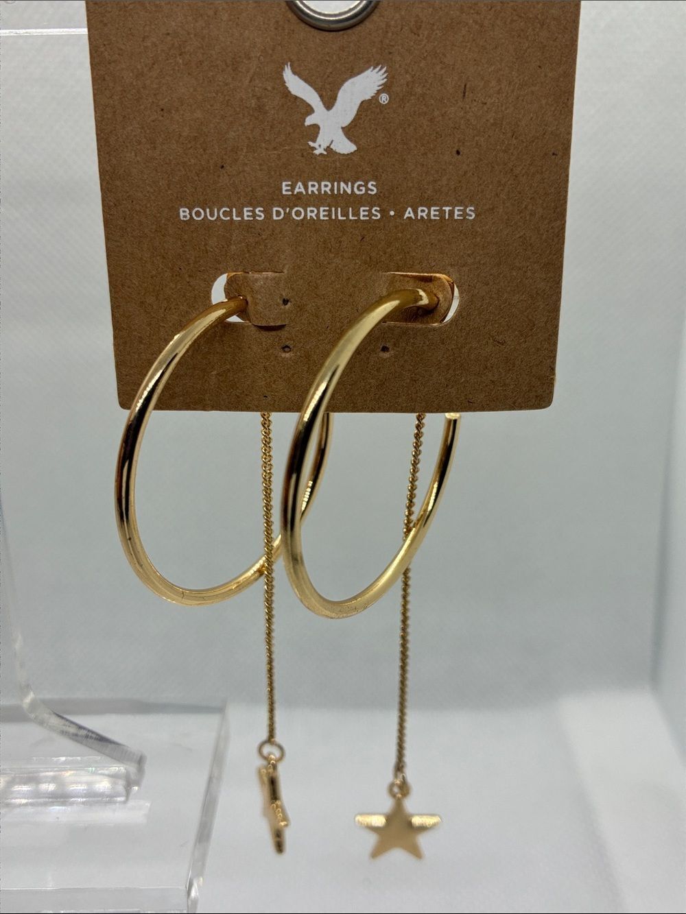 3For$20 American Eagle Outfitters Gold Hoop Earrings with Star Dangle